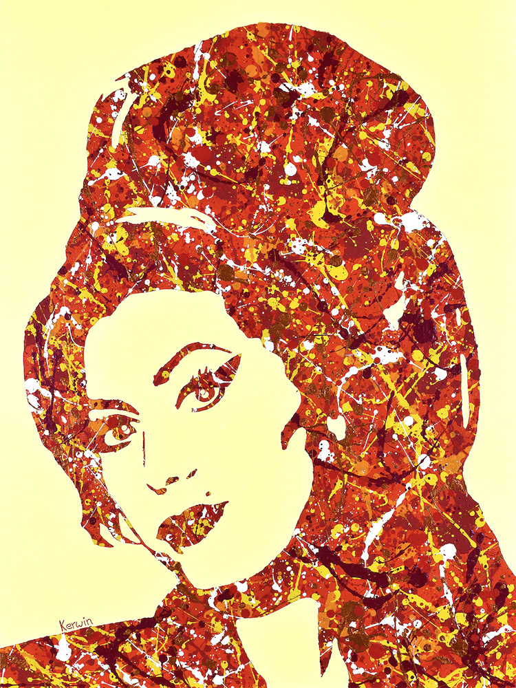 Amy Winehouse pop art acrylic painting & music poster prints | By Kerwin
