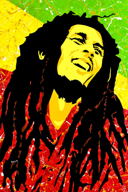 Bob Marley music pop art painting | Posters | Prints | By Kerwin