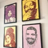 Drake Diana Ross Marvin Gaye Amy Winehouse pop art painting prints By Kerwin