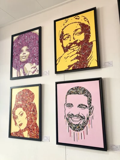 Drake Diana Ross Marvin Gaye Amy Winehouse pop art painting prints By Kerwin