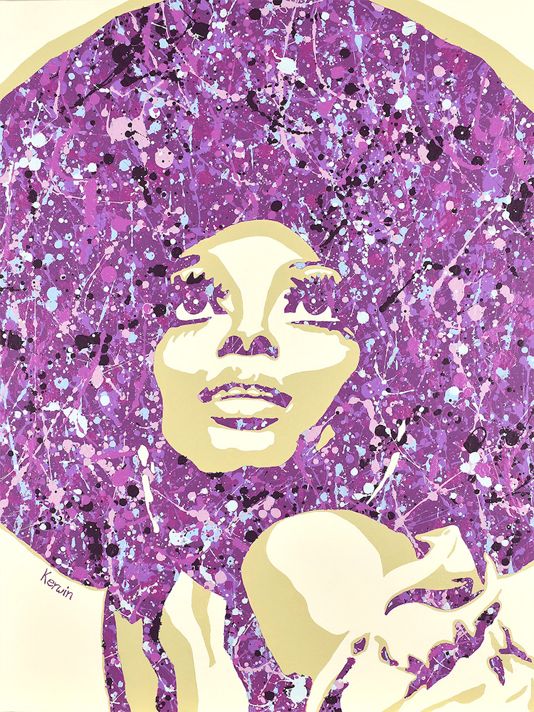 Diana Ross pop art painting in a Jackson Pollock style | By Kerwin | Art prints