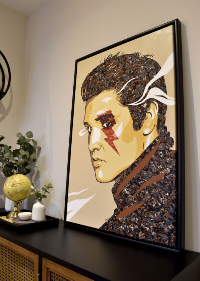 Elvis Presley pop art Jackson Pollock-inspired painting prints By Kerwin