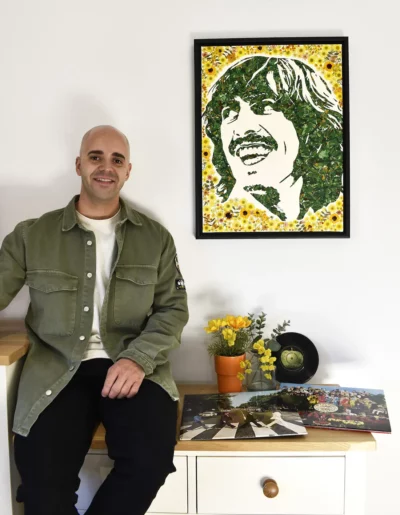 George Harrison flower pop art painting prints By Kerwin | The Beatles
