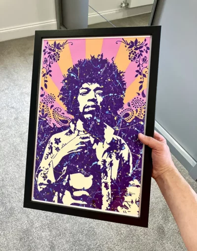 Jimi Hendrix music pop art painting and poster prints | By Kerwin