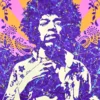 Jimi Hendrix music pop art painting and poster prints | By Kerwin | Jackson Pollock-inspired