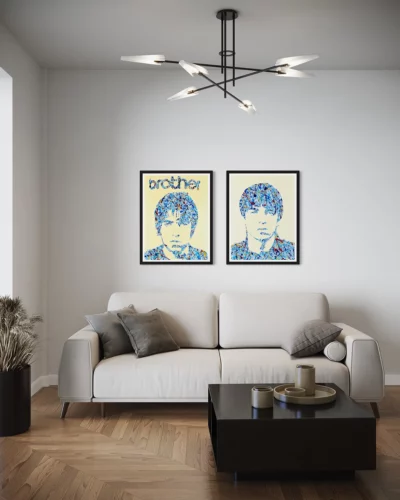 Liam and Noel Gallagher Oasis pop art painting prints By Kerwin