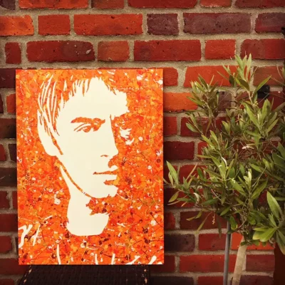 Paul Weller orange pop art painting prints By Kerwin | The Jam