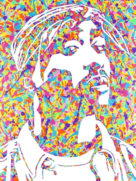 Tupac music pop art painting and poster prints | By Kerwin