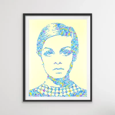 Twiggy pop art painting and poster prints | By Kerwin