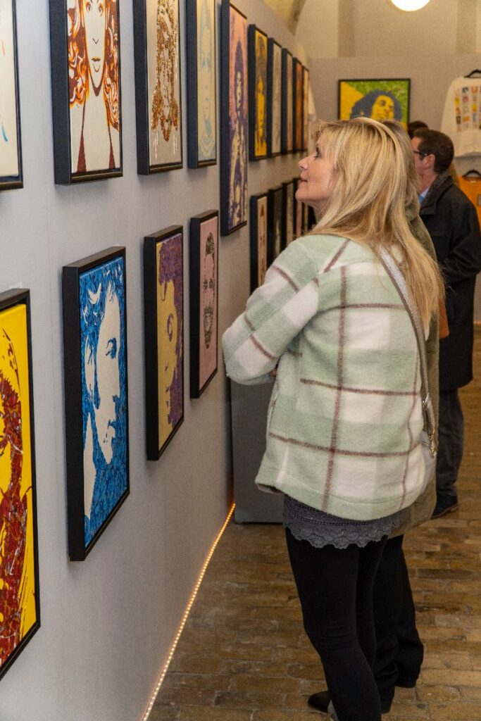By Kerwin pop art paintings on display at Norwich School's Crypt Gallery