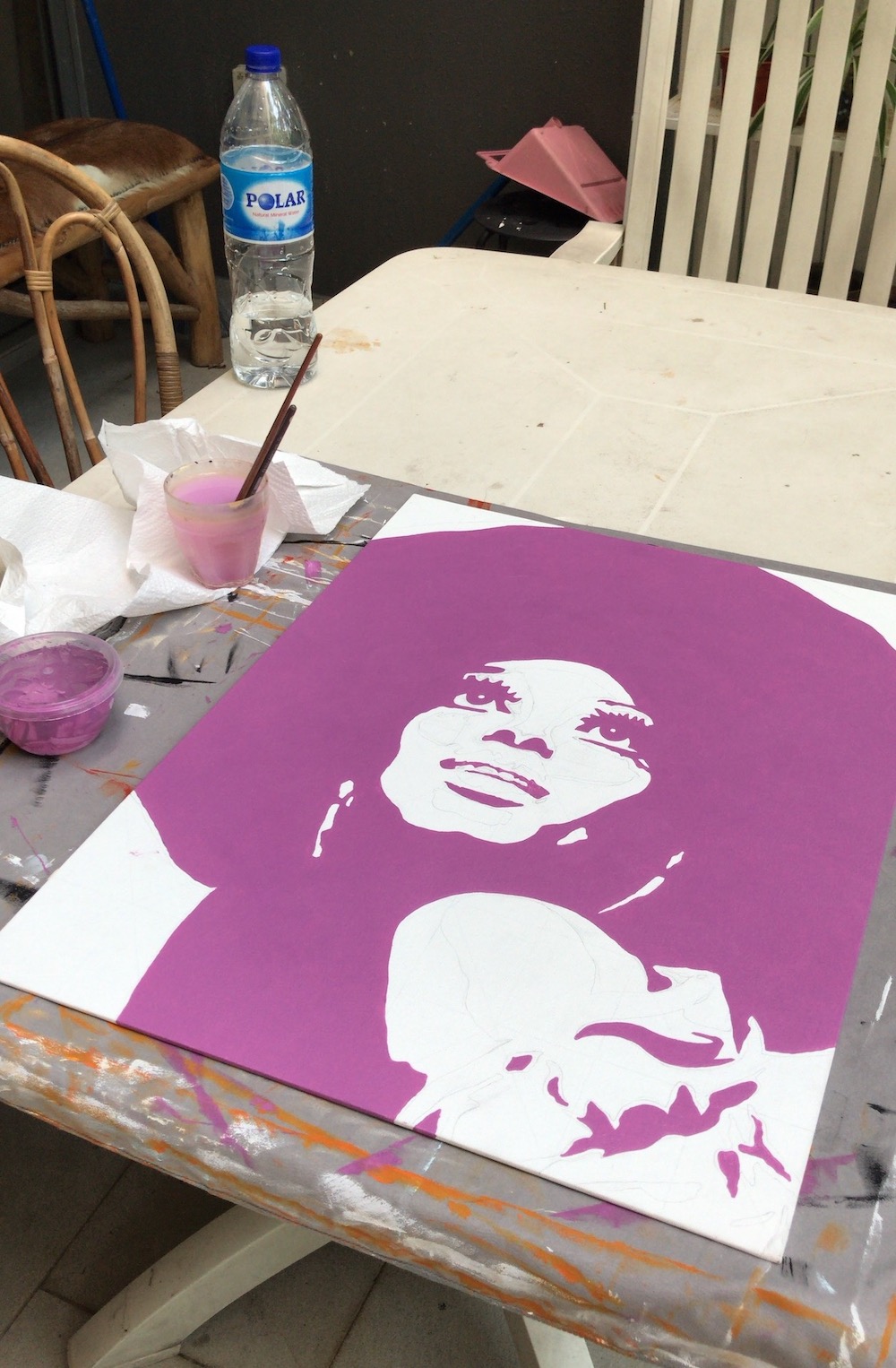 Diana Ross painting - work in progress | By Kerwin