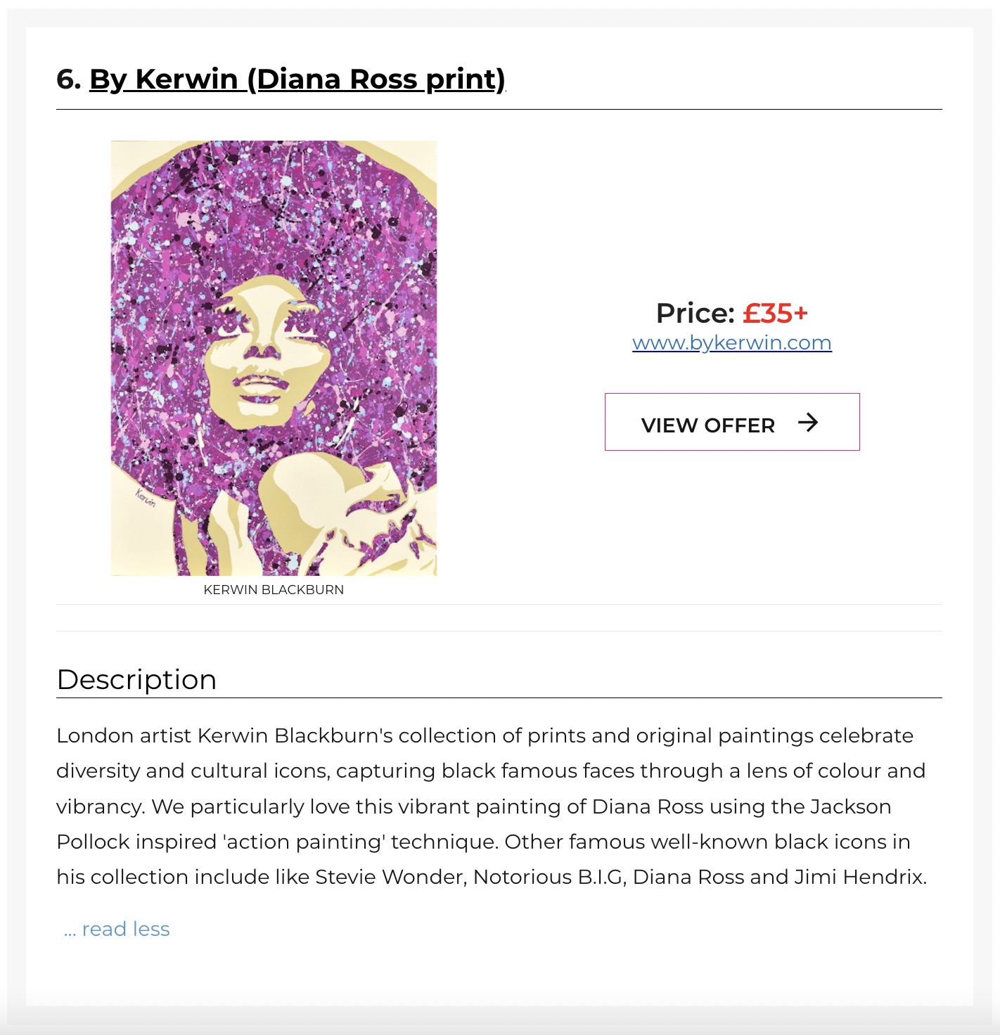 Diana Ross By Kerwin Closer Magazine feature 2022 | Music pop art paintings and poster prints