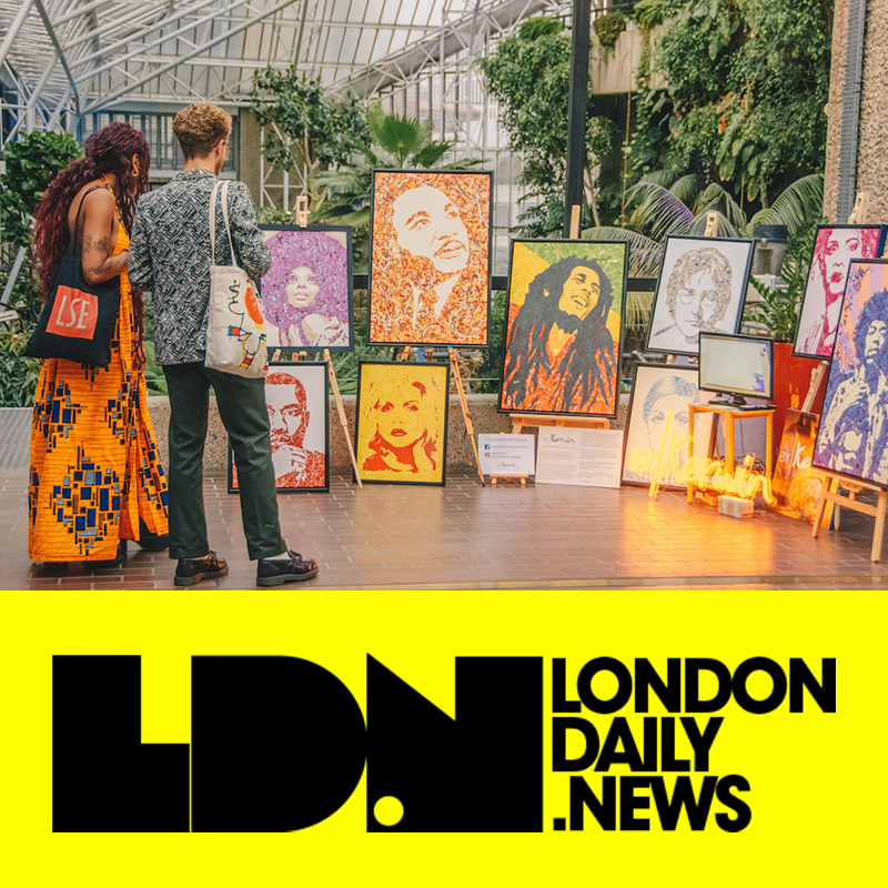 London Daily News Interview | By Kerwin pop art music paintings, inspired by Jackson Pollock, on display at the Barbican Centre, London