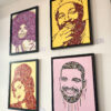 By Kerwin pop-up art exhibition at Boxpark Shoreditch, London | Jackson Pollock inspired | Drake | Amy Winehouse | Marvin Gaye | Diana Ross