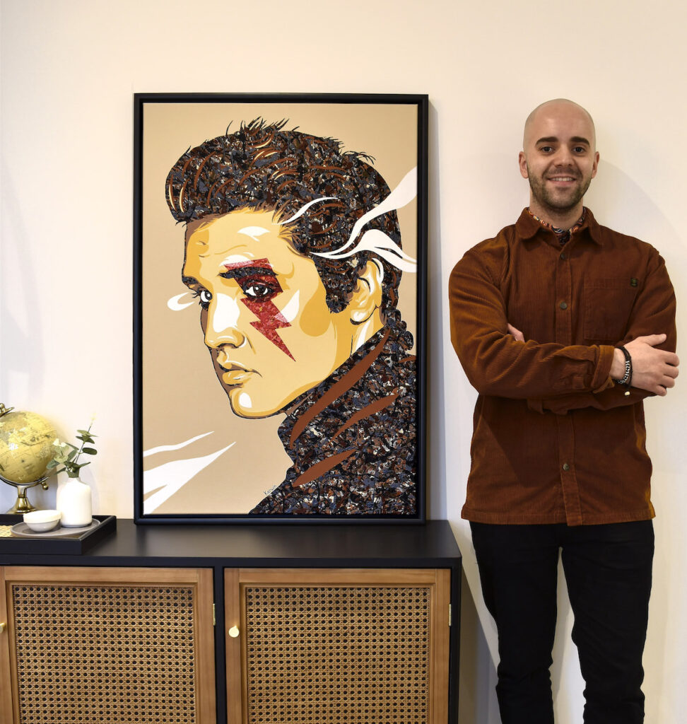 Elvis Presley pop art Jackson Pollock-inspired painting prints By Kerwin Blackburn