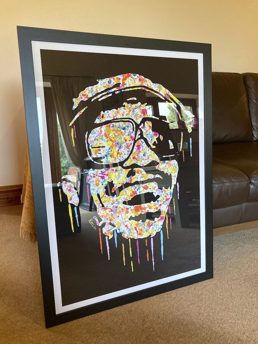 Stevie Wonder pop art painting framed print | By Kerwin music poster