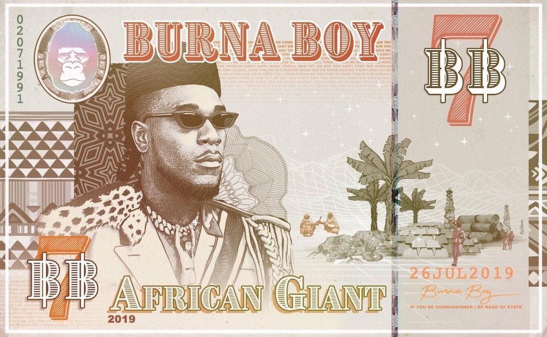 'African Giant' artwork by Burna Boy - which combined both Afro-centric and pop art elements