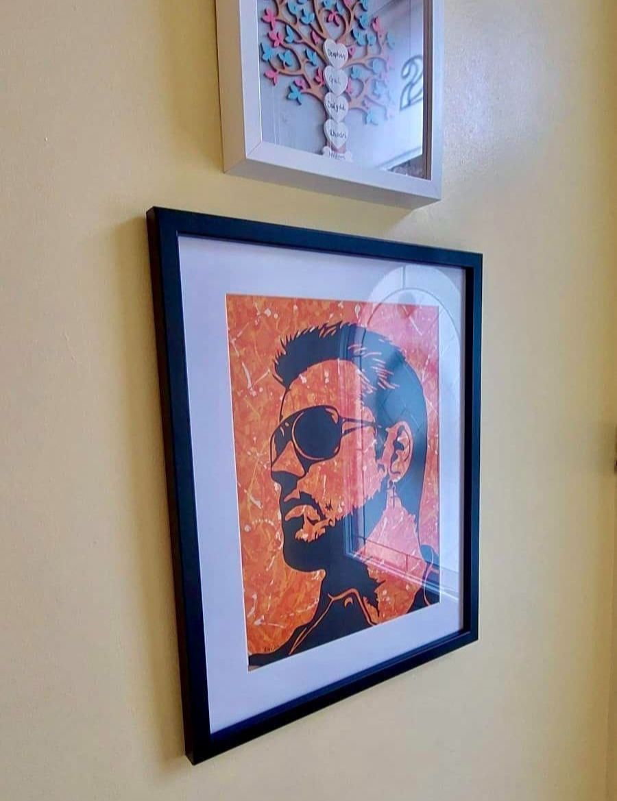 George Michael pop art music acrylic action painting & prints in a Jackson Pollock style | By Kerwin Blackburn | Music art posters