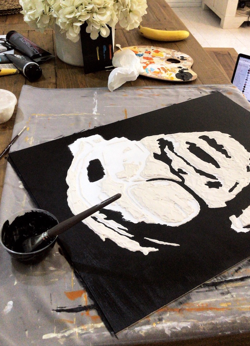 Stevie Wonder painting By Kerwin - behind the scenes - work in progress