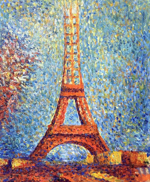 Eiffel Tower Pointillism painting by Georges Seurat