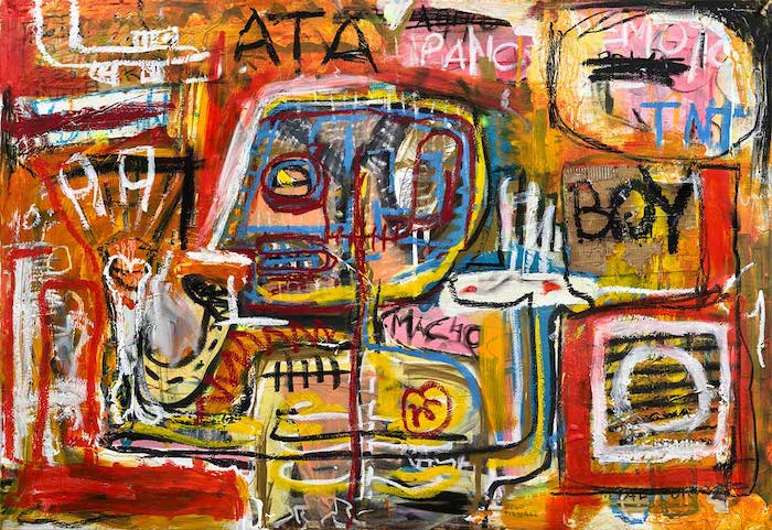 Jean-Michel Basquiat acrylic and oil pastel Pop Art