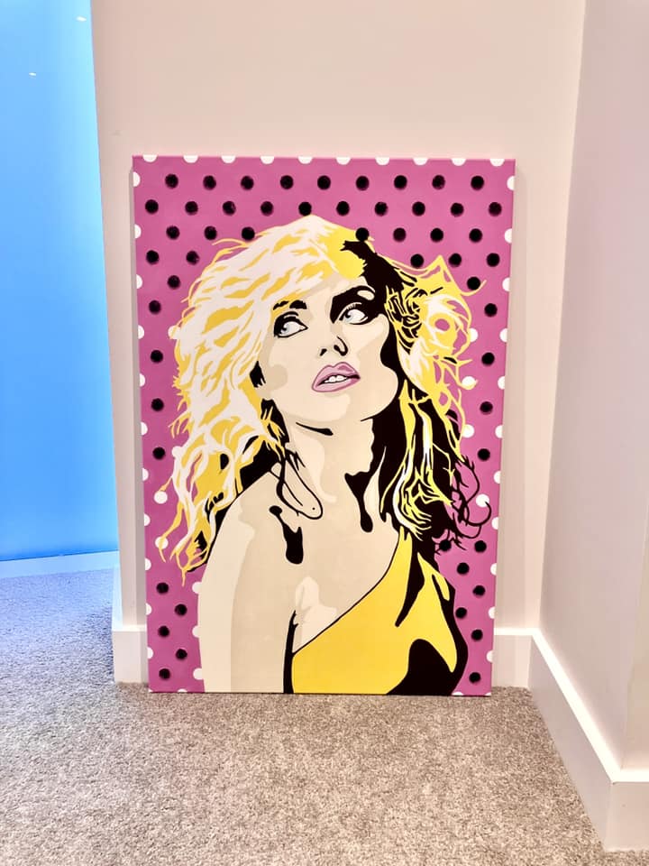 Debbie Harry Blondie pop art painting work in progress By Kerwin