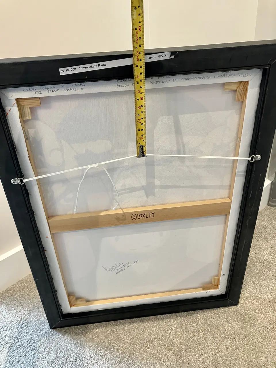 Stringing a picture frame