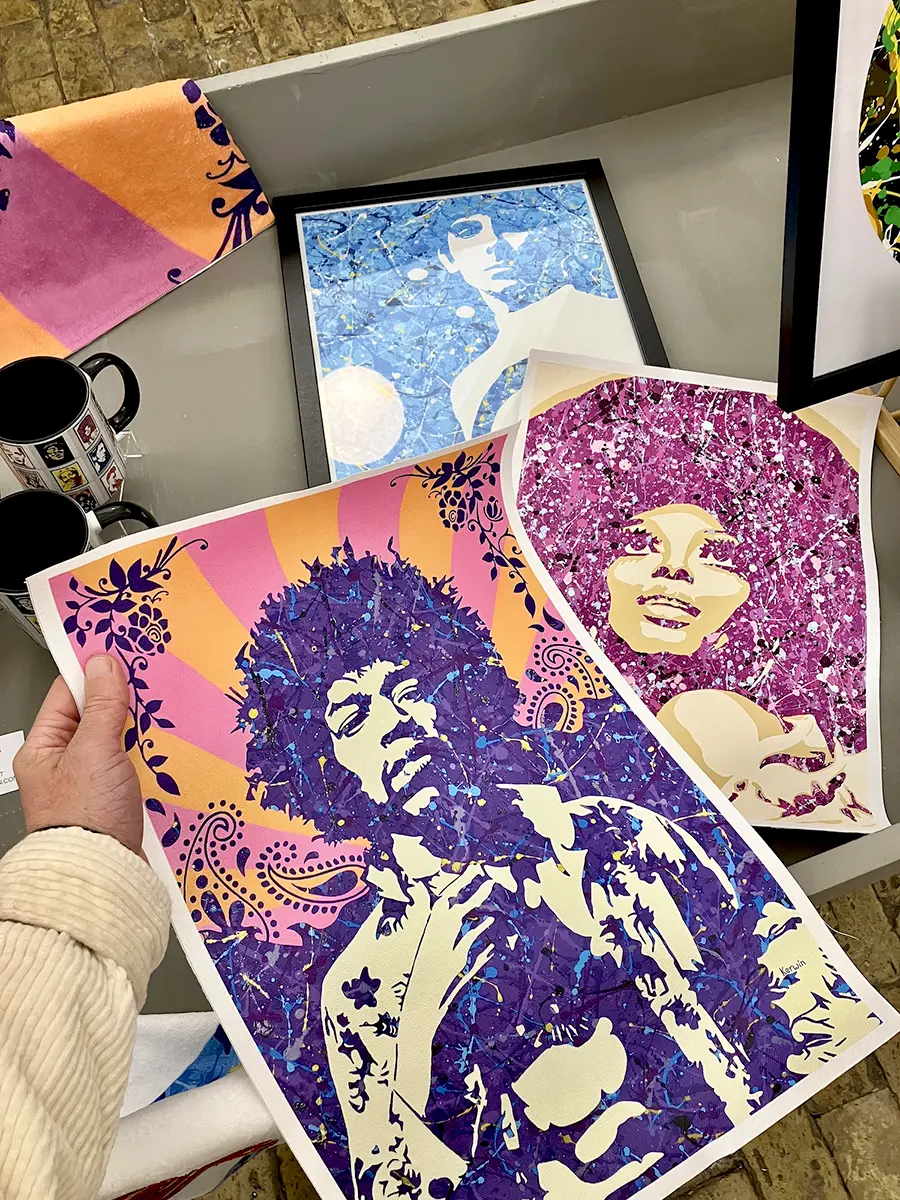By Kerwin pop art painting canvas prints | Jimi Hendrix and Diana Ross